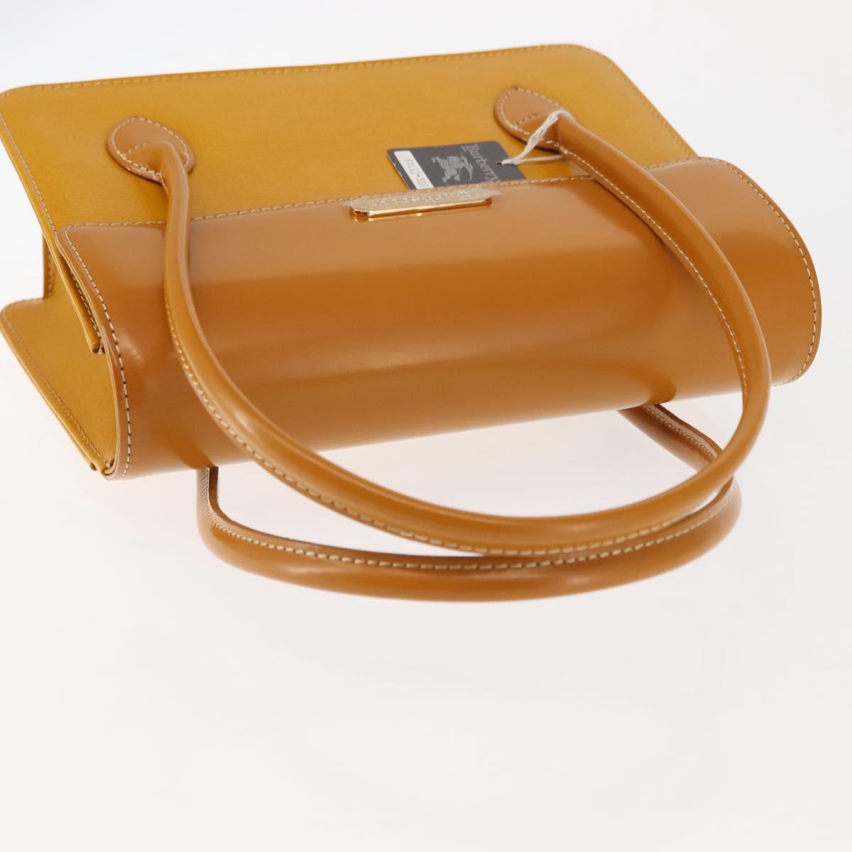 Burberrys Hand Bag Leather Yellow Auth ki6077