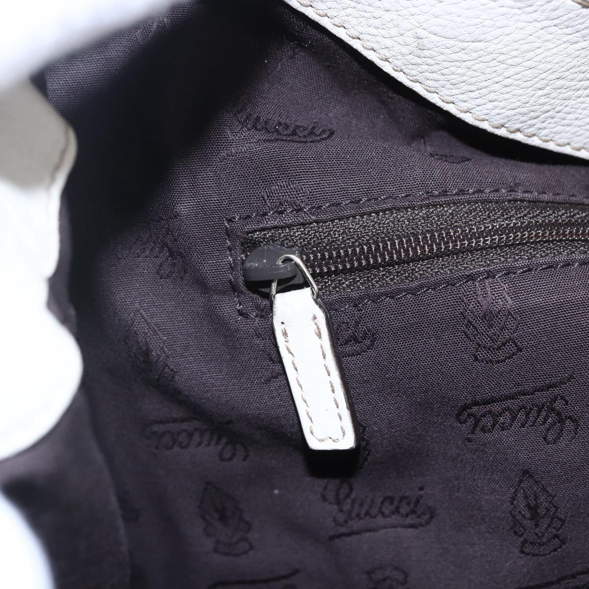 GUCCI Guccissima GG Shoulder Bag Leather White Auth ki6079