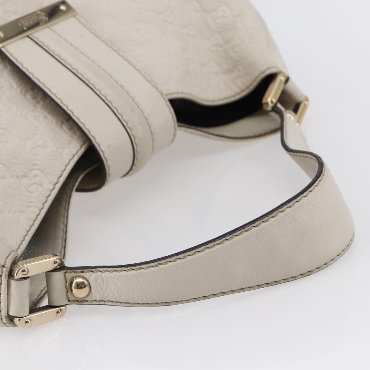 GUCCI Guccissima GG Shoulder Bag Leather White Auth ki6079