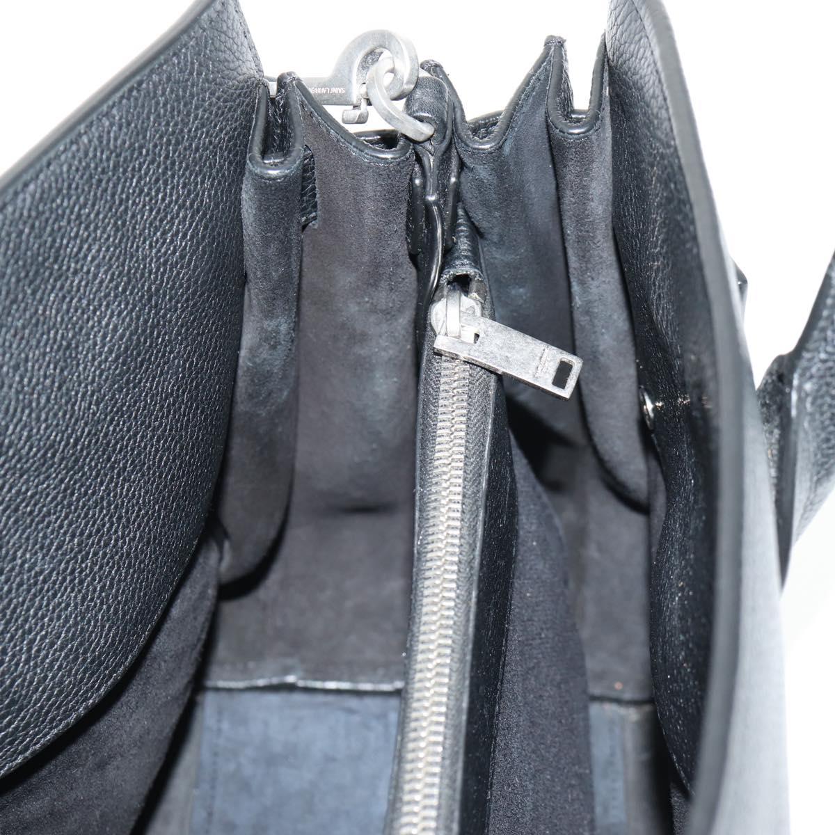 SAINT LAURENT Sac de Jules Tote Bag Leather 2way Black Auth ki6080