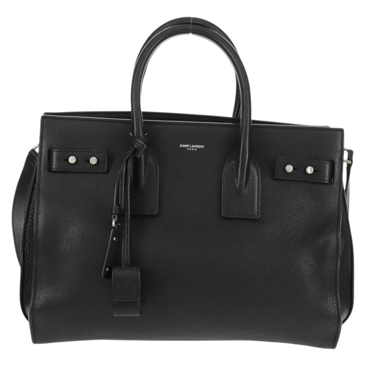 SAINT LAURENT Sac de Jules Tote Bag Leather 2way Black Auth ki6080