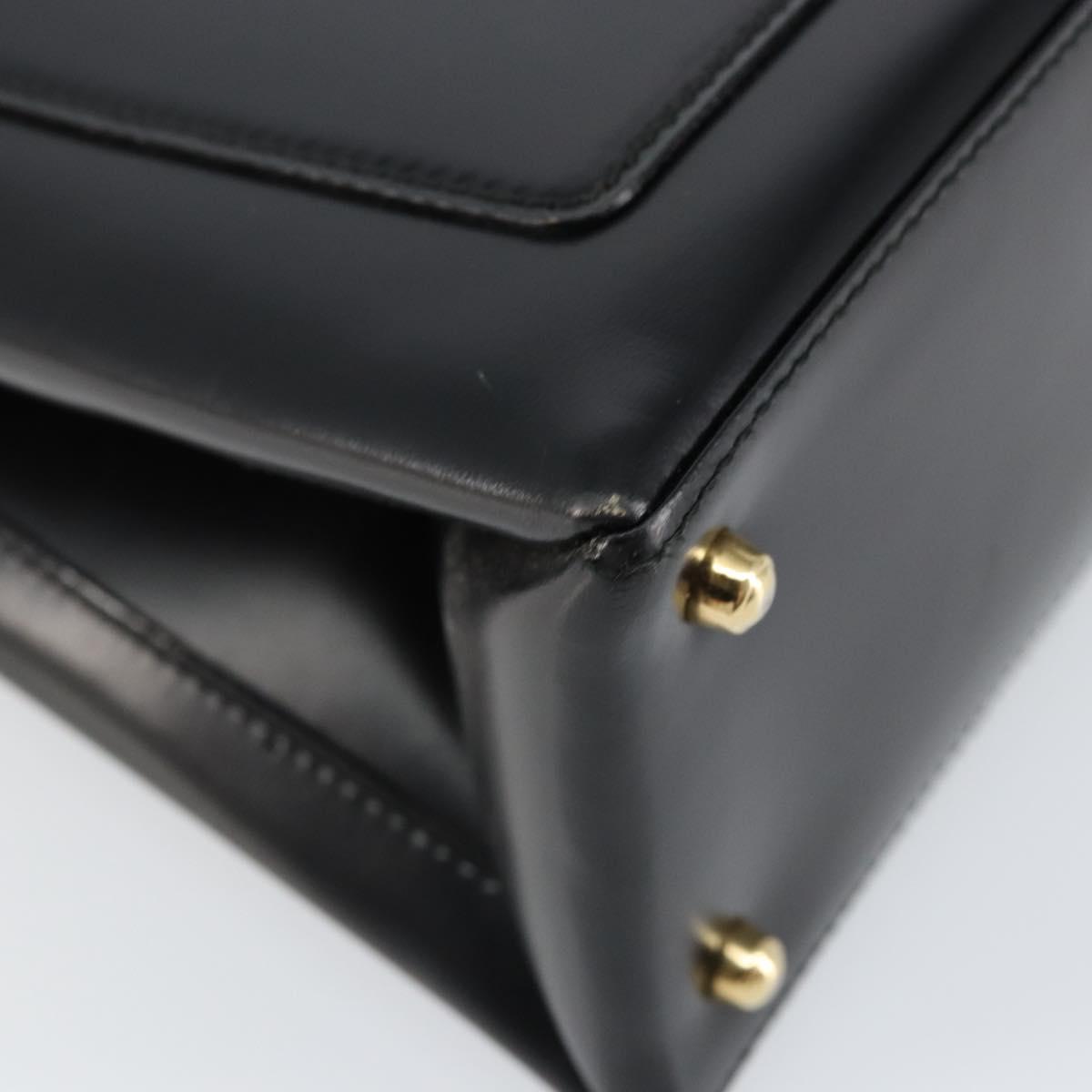 GUCCI Tote Bag Leather Black Auth ki6082