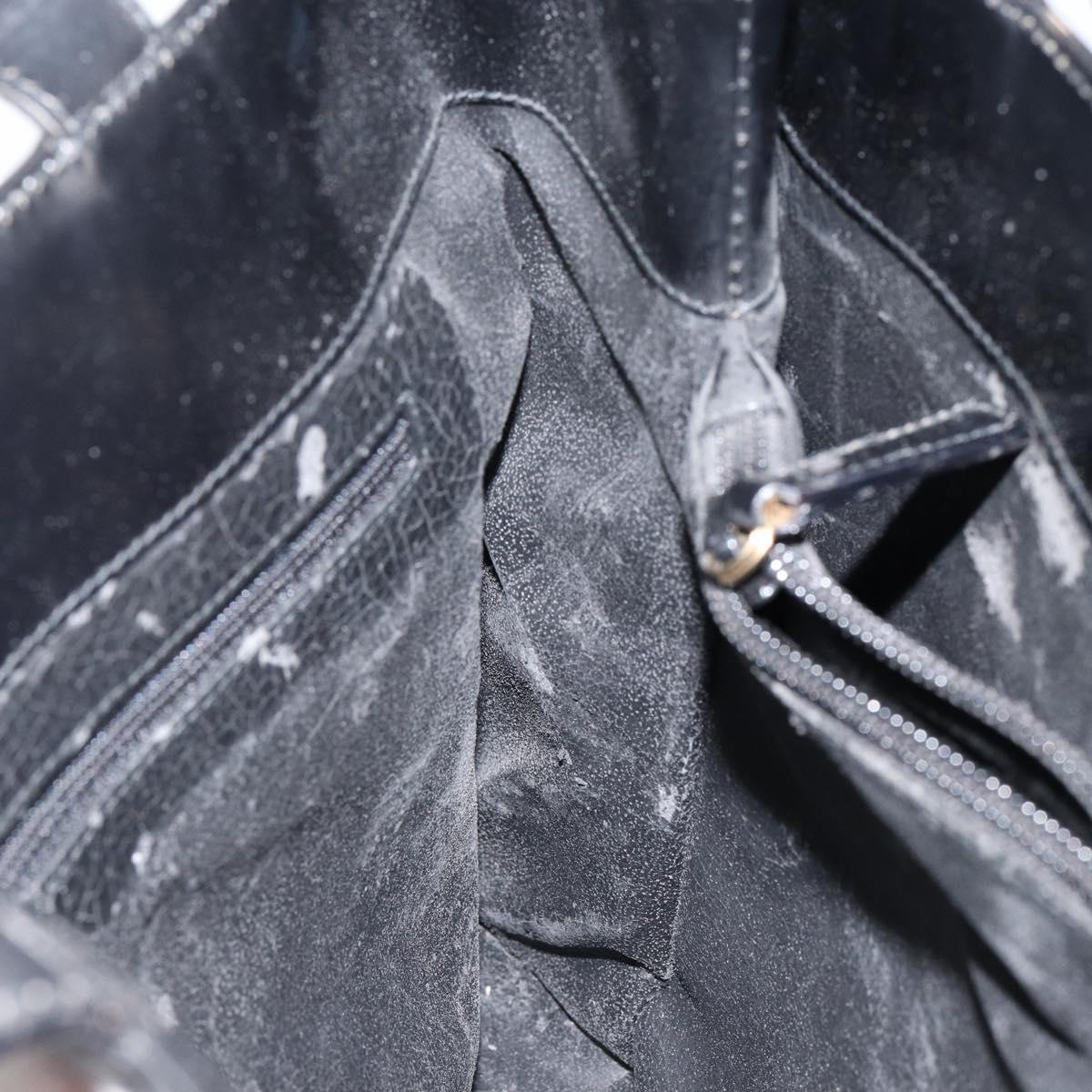 GUCCI Tote Bag Leather Black Auth ki6082