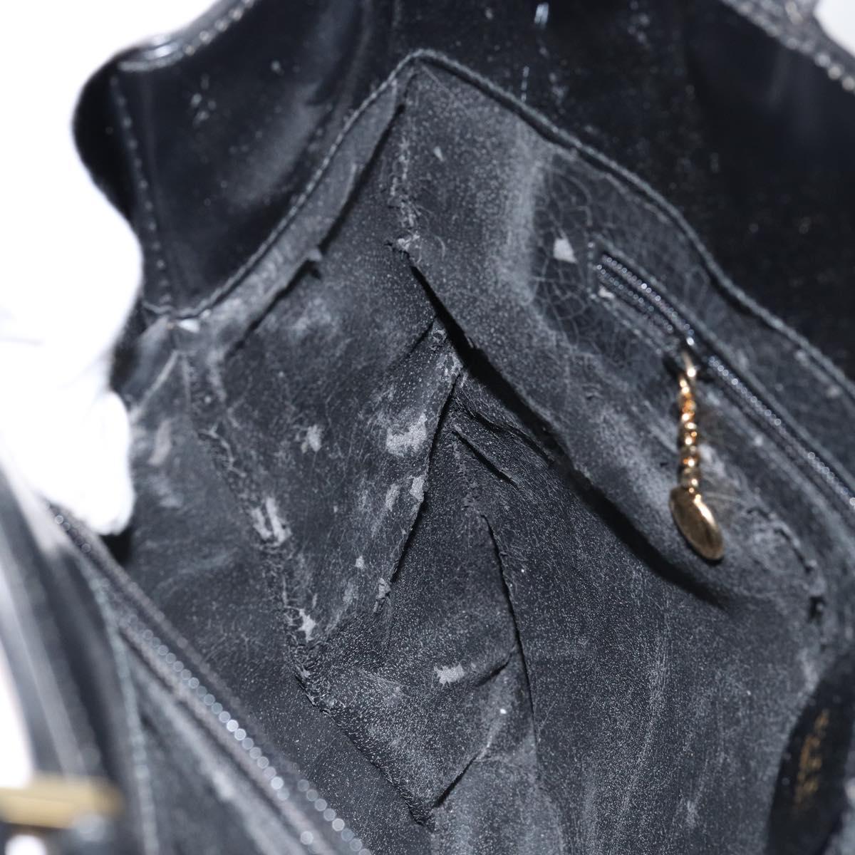 GUCCI Tote Bag Leather Black Auth ki6082