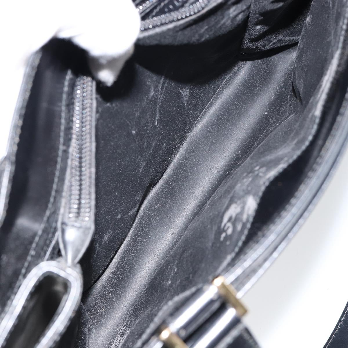 GUCCI Tote Bag Leather Black Auth ki6082