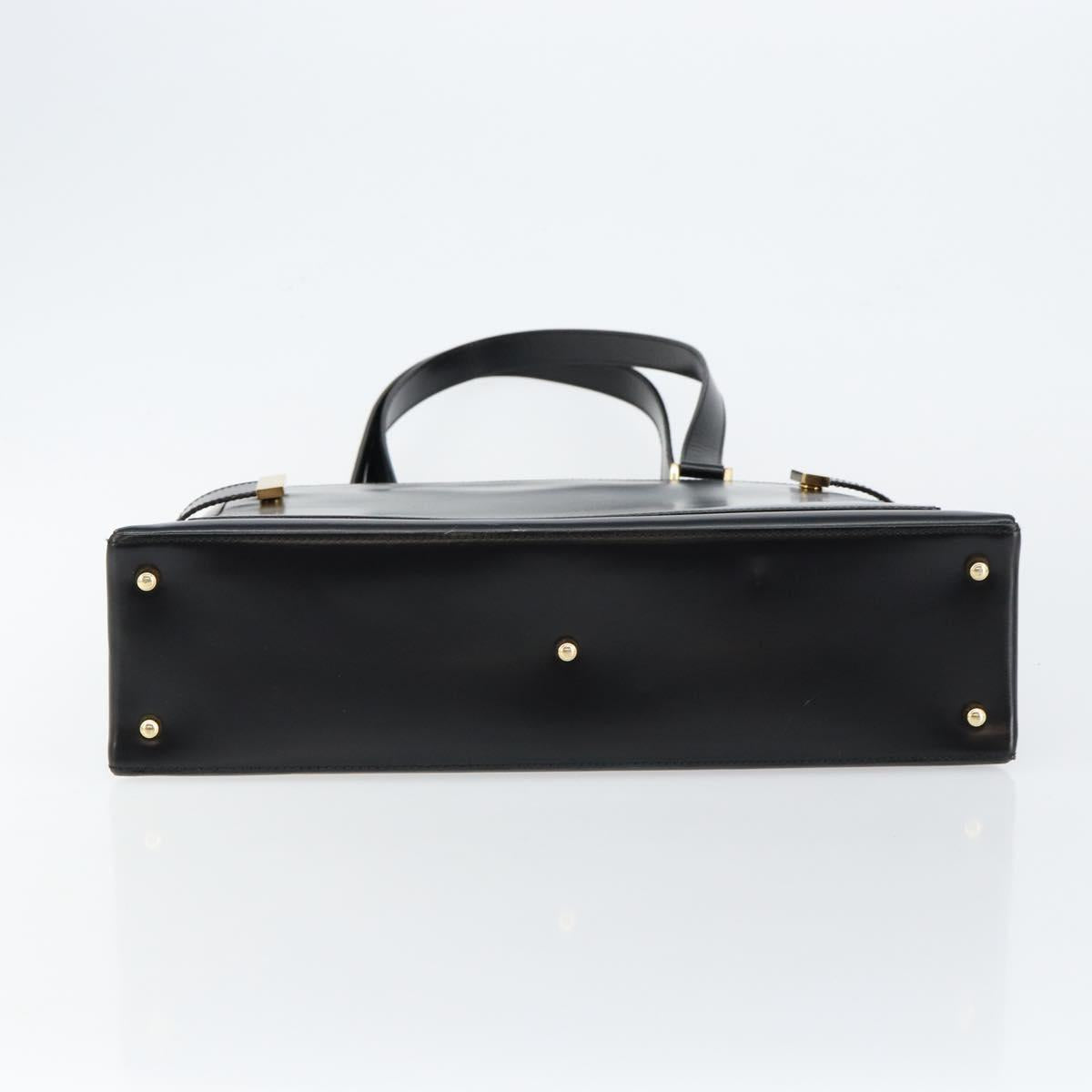 GUCCI Tote Bag Leather Black Auth ki6082