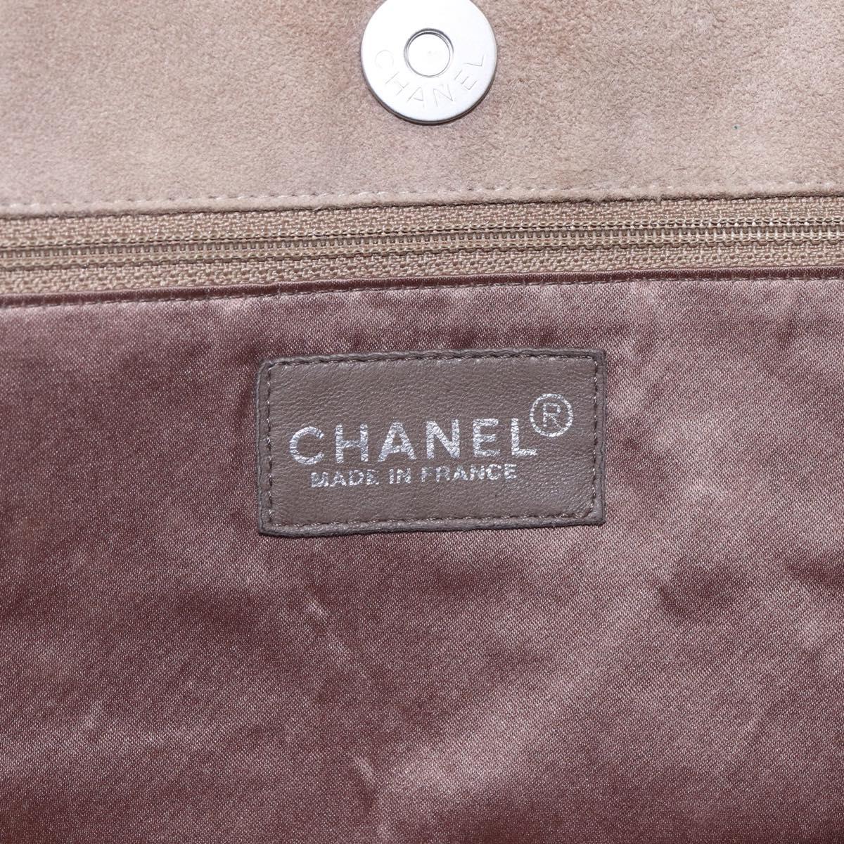 CHANEL patchwork Tote Bag Suede Beige CC Auth ki6084