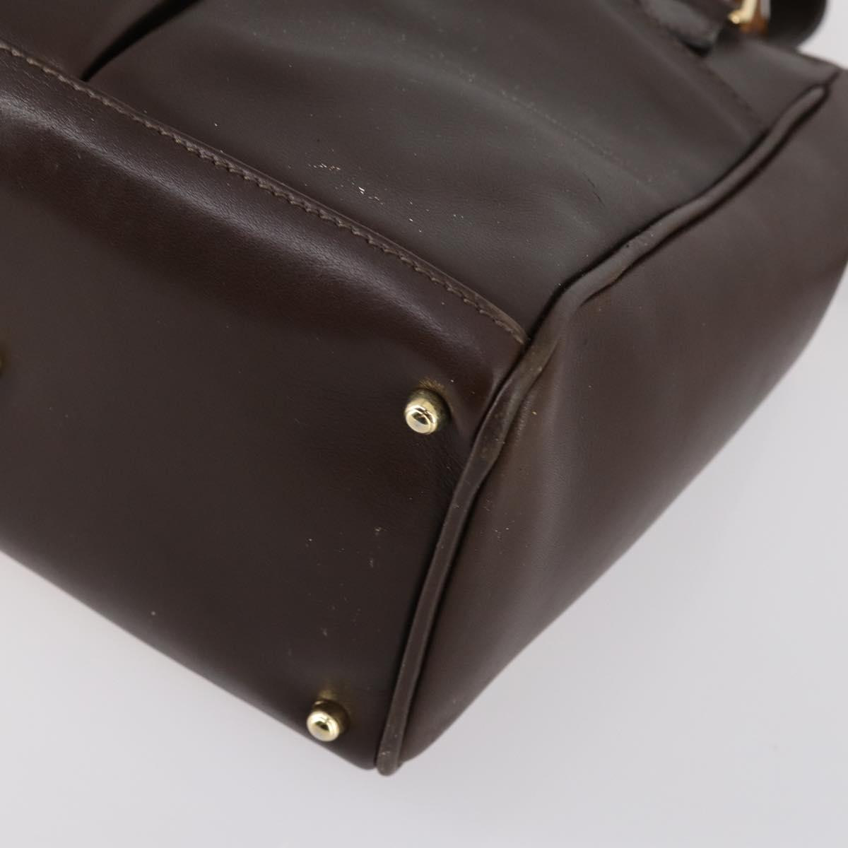 GUCCI Bamboo Hand Bag Leather 2way Brown Auth ki6088