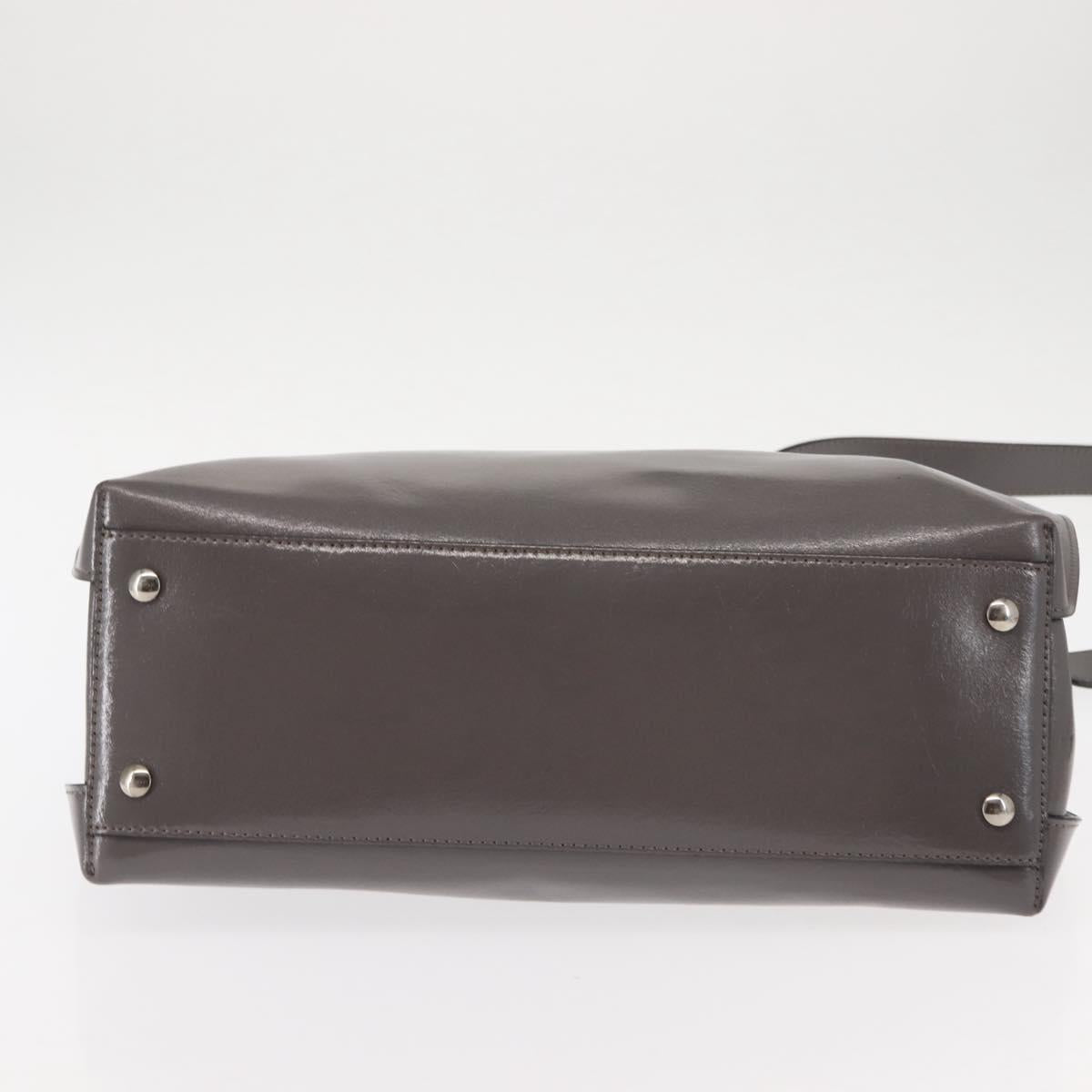 BURBERRY Hand Bag Patent leather 2way Gray Auth ki6089