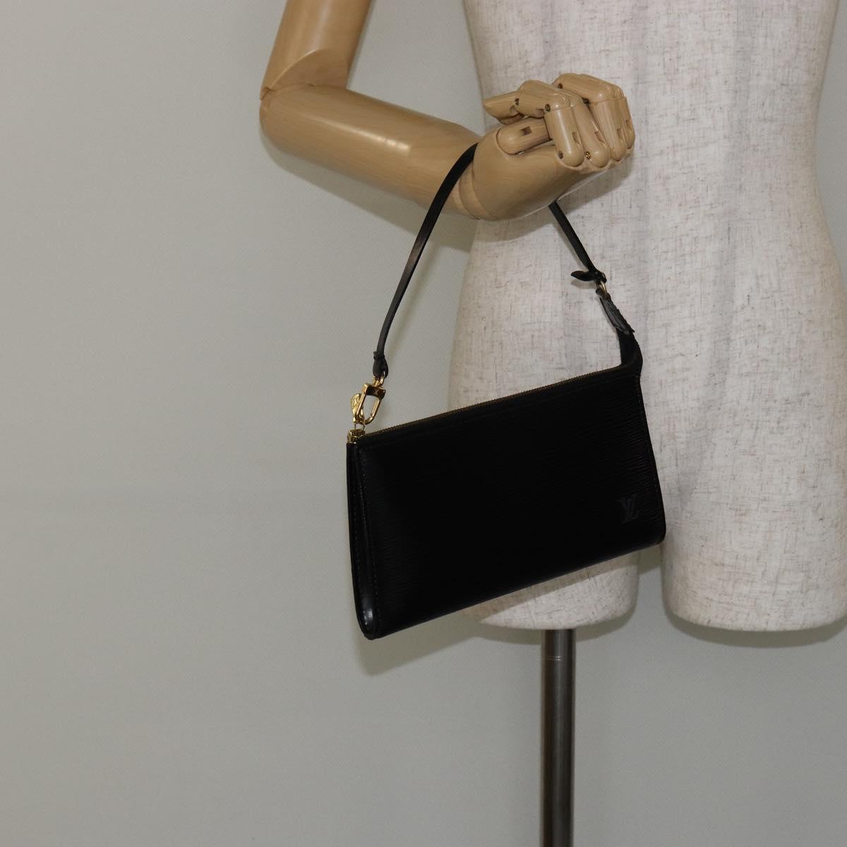 LOUIS VUITTON Epi Pochette Accessoires Pouch Black M52982 LV Auth ki6091