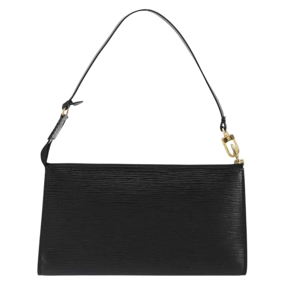 LOUIS VUITTON Epi Pochette Accessoires Pouch Black M52982 LV Auth ki6091