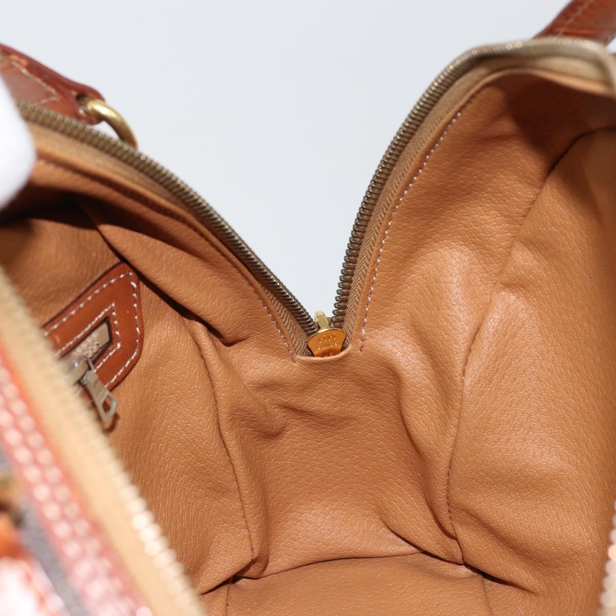 CELINE Macadam Canvas Hand Bag PVC Leather Brown Auth ki6094