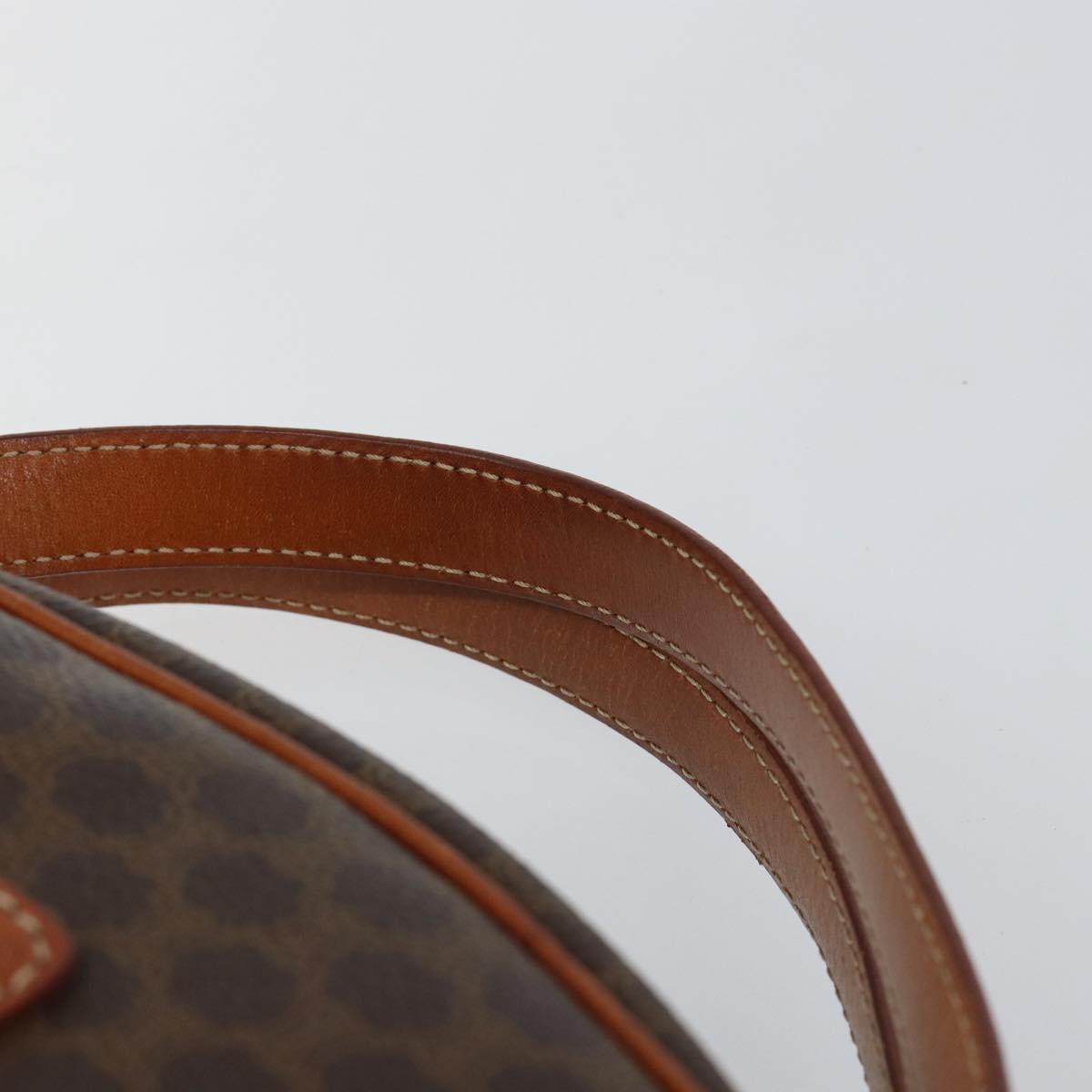 CELINE Macadam Canvas Hand Bag PVC Leather Brown Auth ki6094