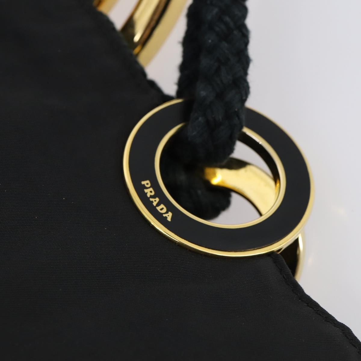 PRADA Tote Bag Nylon Black Auth ki6097