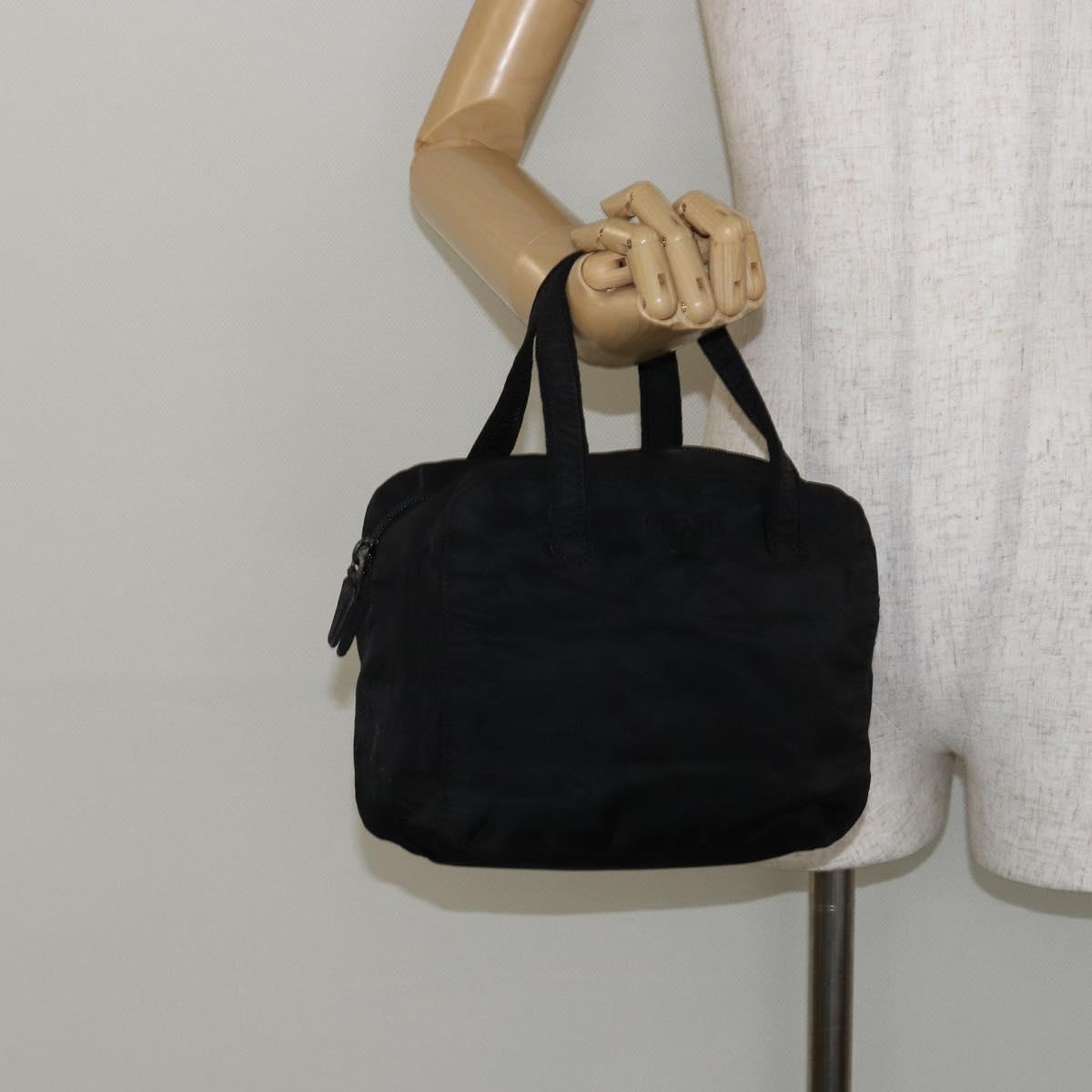 PRADA Hand Bag Nylon Black Auth ki6098