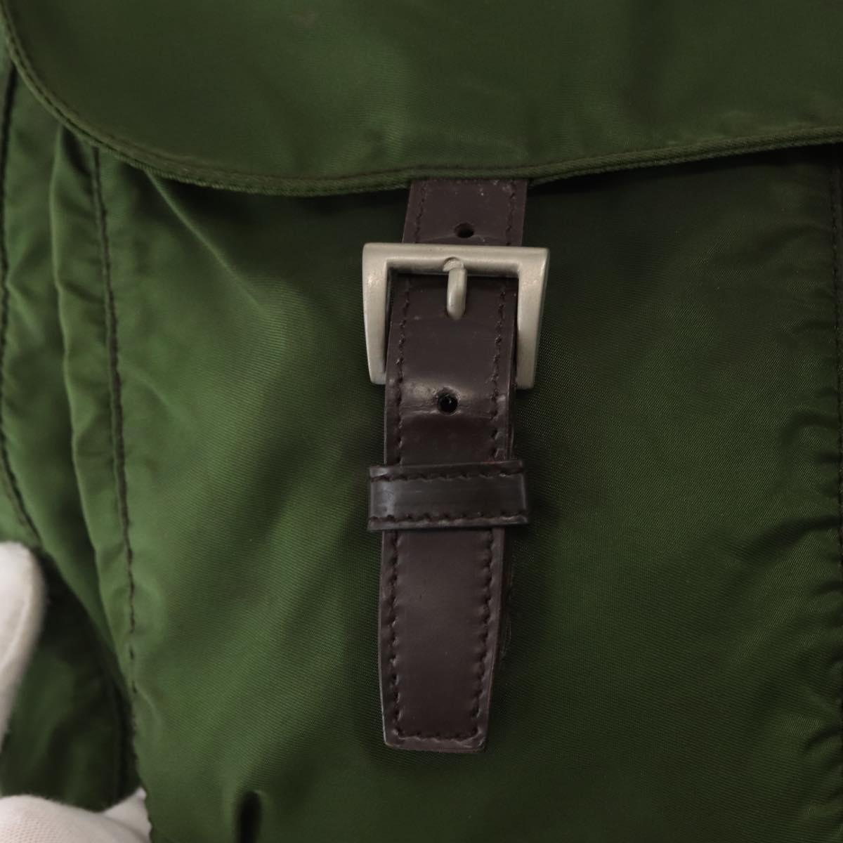 PRADA Shoulder Bag Nylon Khaki Auth ki6099