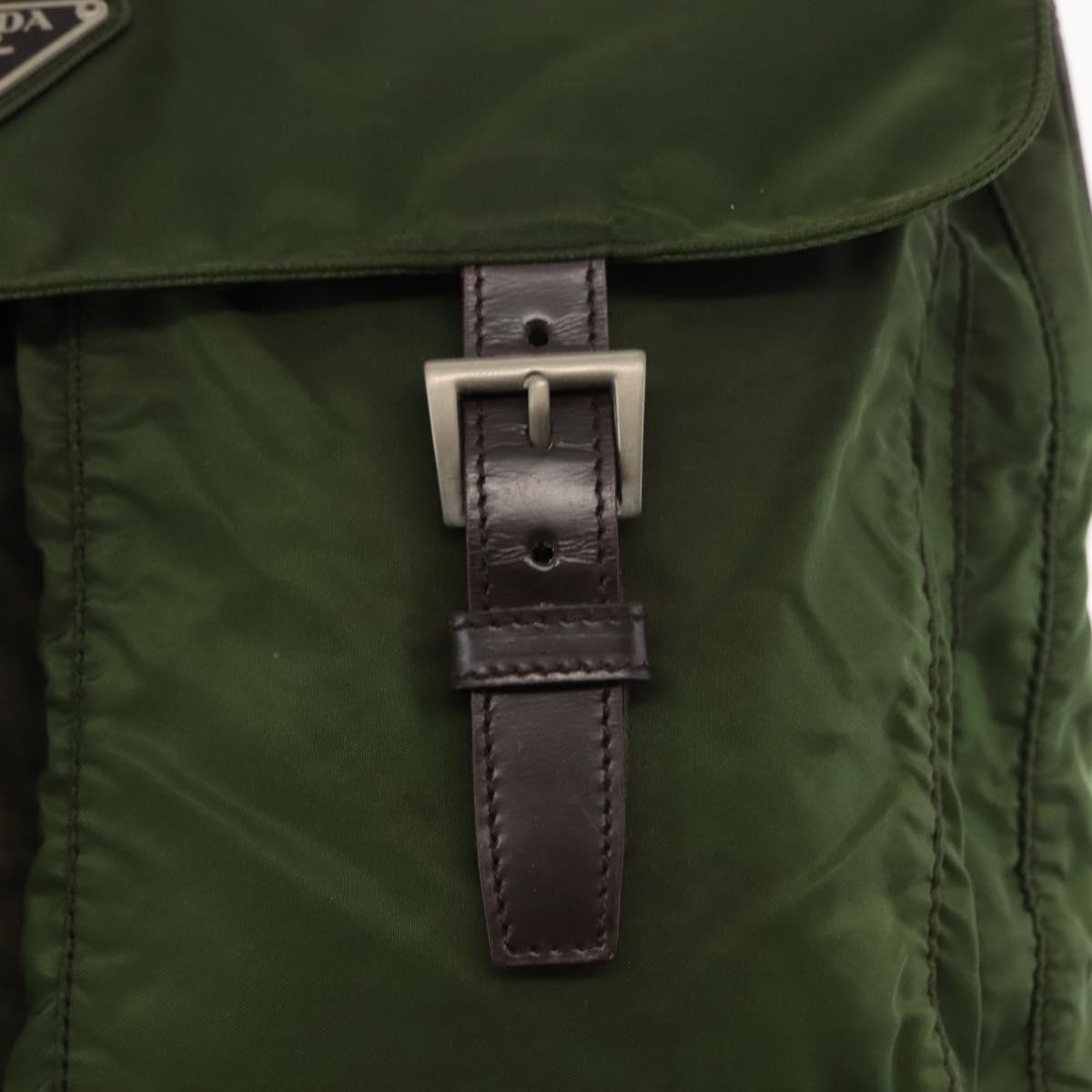PRADA Shoulder Bag Nylon Khaki Auth ki6099