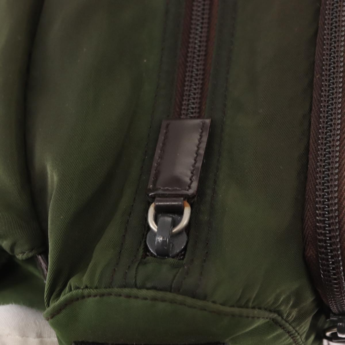 PRADA Shoulder Bag Nylon Khaki Auth ki6099