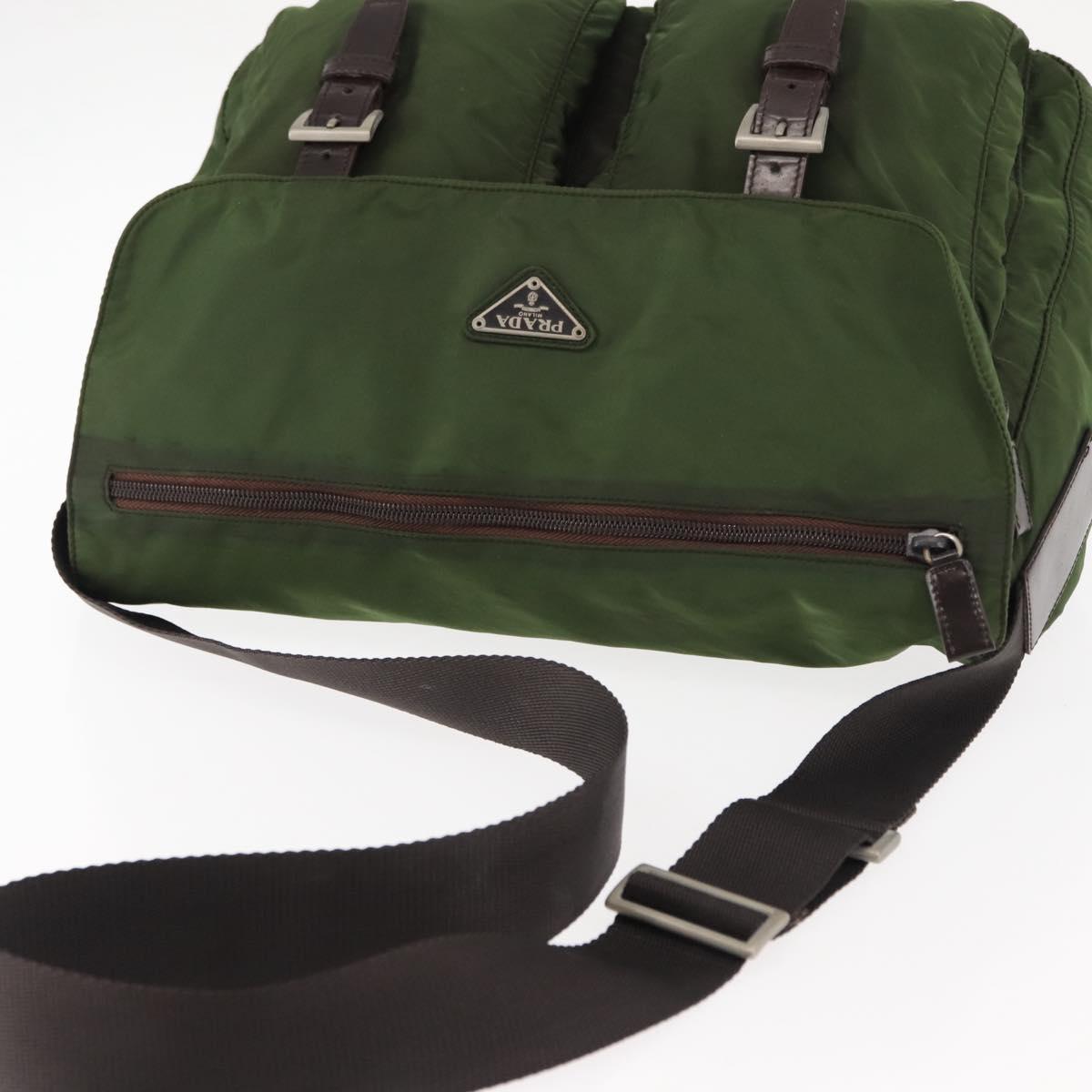PRADA Shoulder Bag Nylon Khaki Auth ki6099