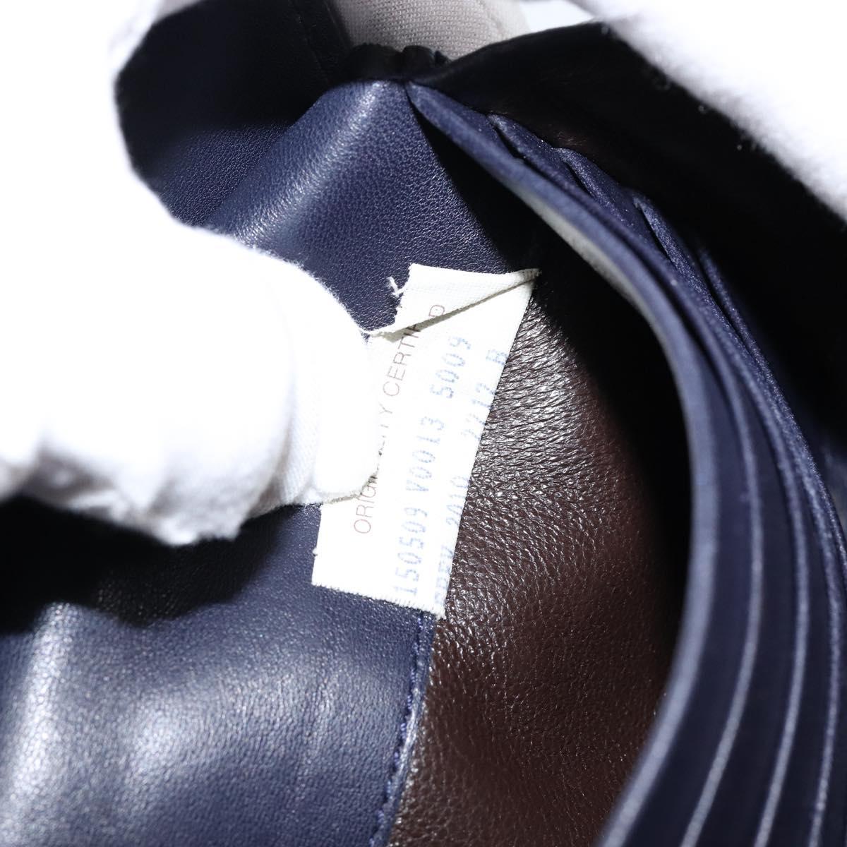 BOTTEGAVENETA INTRECCIATO Long Wallet Leather Navy Auth ki6102