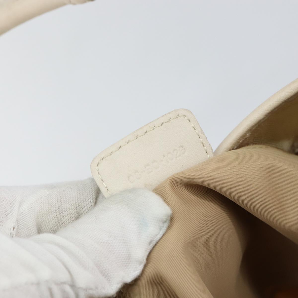Christian Dior Trotter Canvas Lovely Shoulder Bag Nylon White Auth ki6103