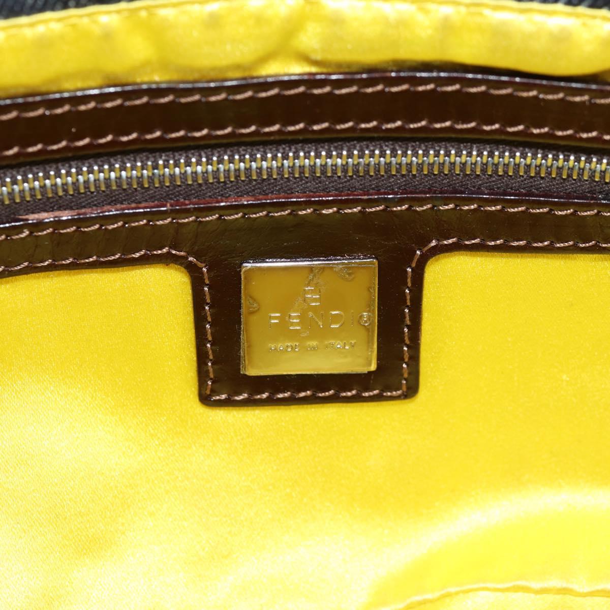 FENDI Mamma Baguette beads Shoulder Bag Denim Navy Auth ki6105V