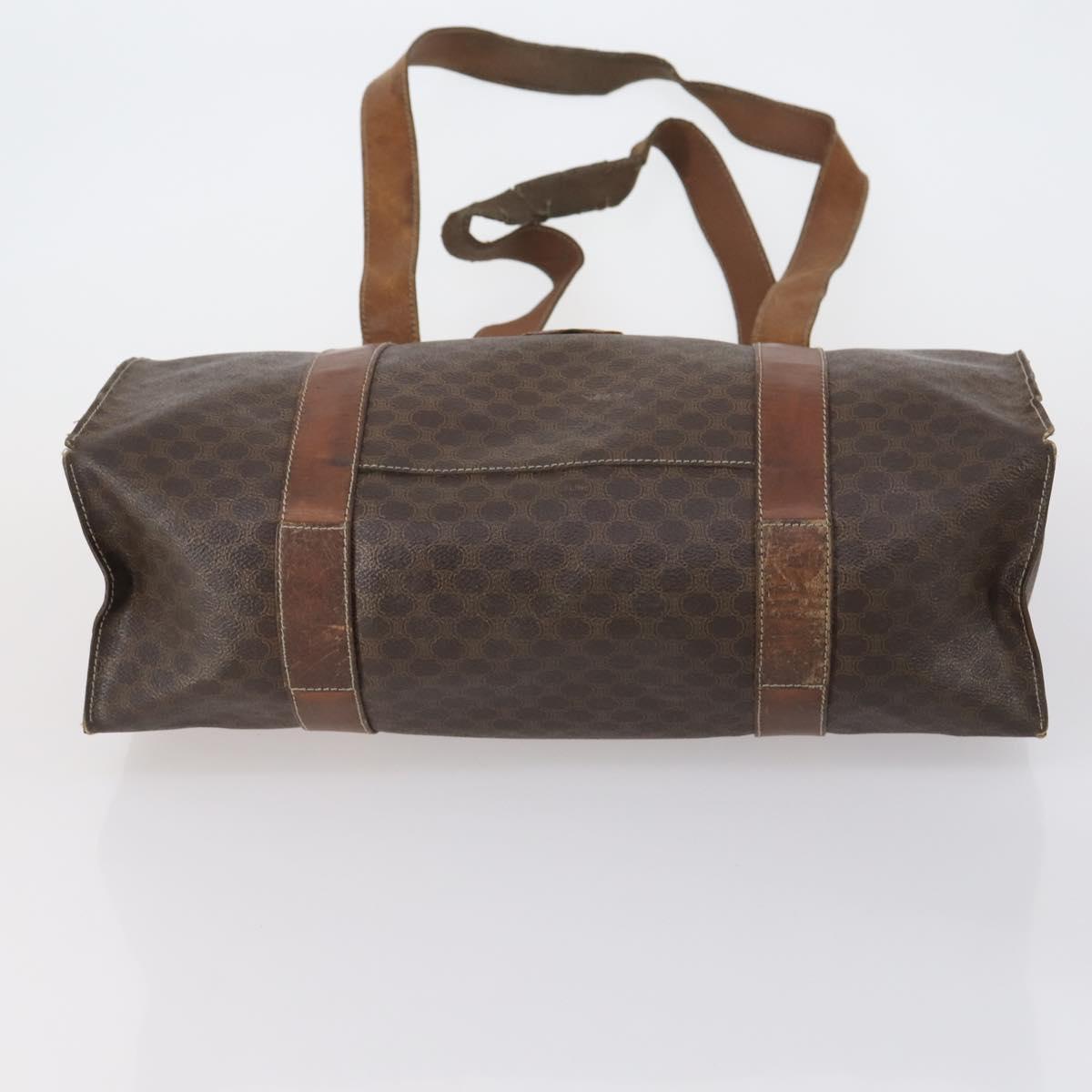 CELINE Macadam Canvas Shoulder Bag PVC 5 Set Brown Auth ki6106