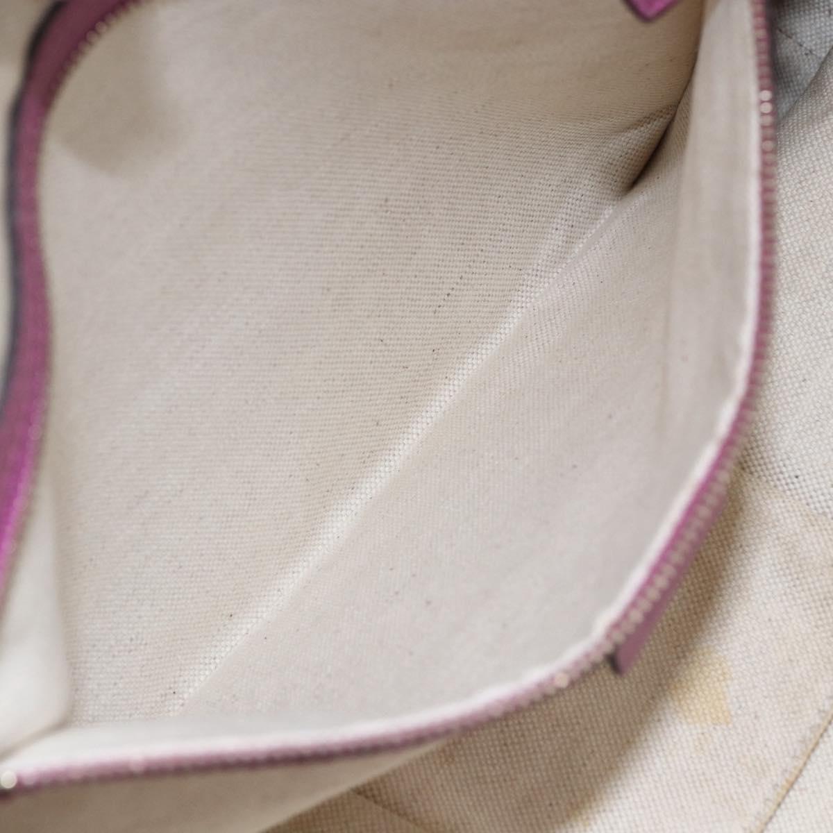 GUCCI GG Canvas Bamboo heart Tote Bag Beige Pink Auth ki6107