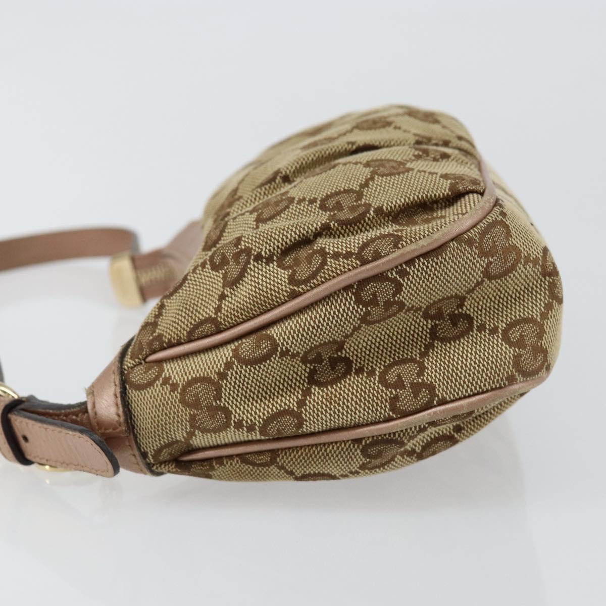 GUCCI GG Canvas Lovely heart Accessory Pouch Beige Pink Auth ki6108