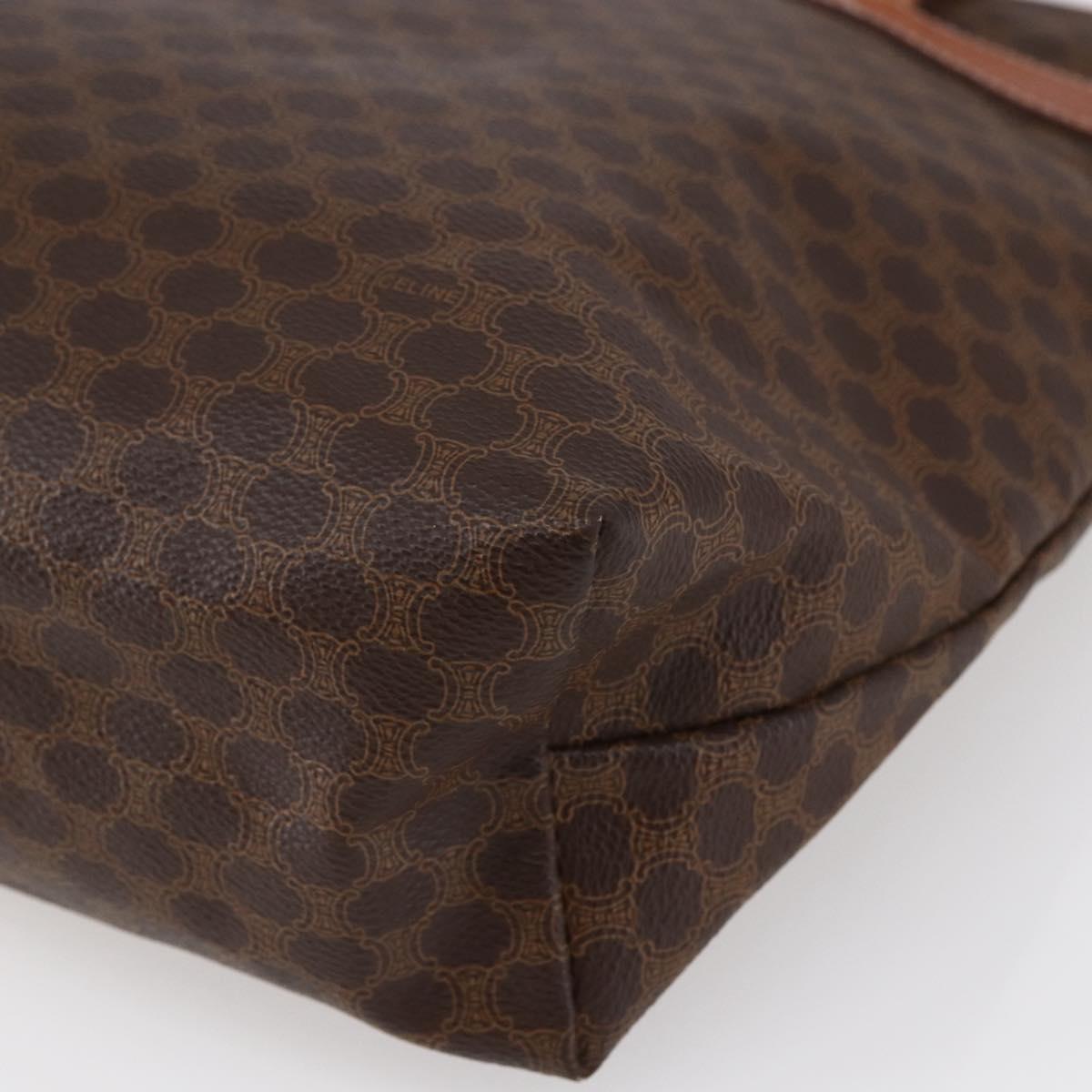 CELINE Macadam Canvas Tote Bag PVC Leather Brown Auth ki6109