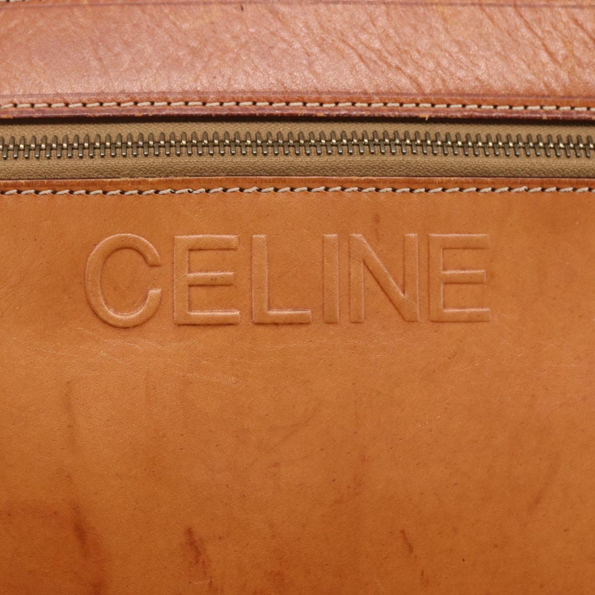 CELINE Macadam Canvas Tote Bag PVC Leather Brown Auth ki6109
