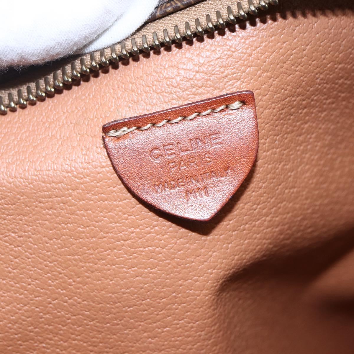 CELINE Macadam Canvas Tote Bag PVC Leather Brown Auth ki6109