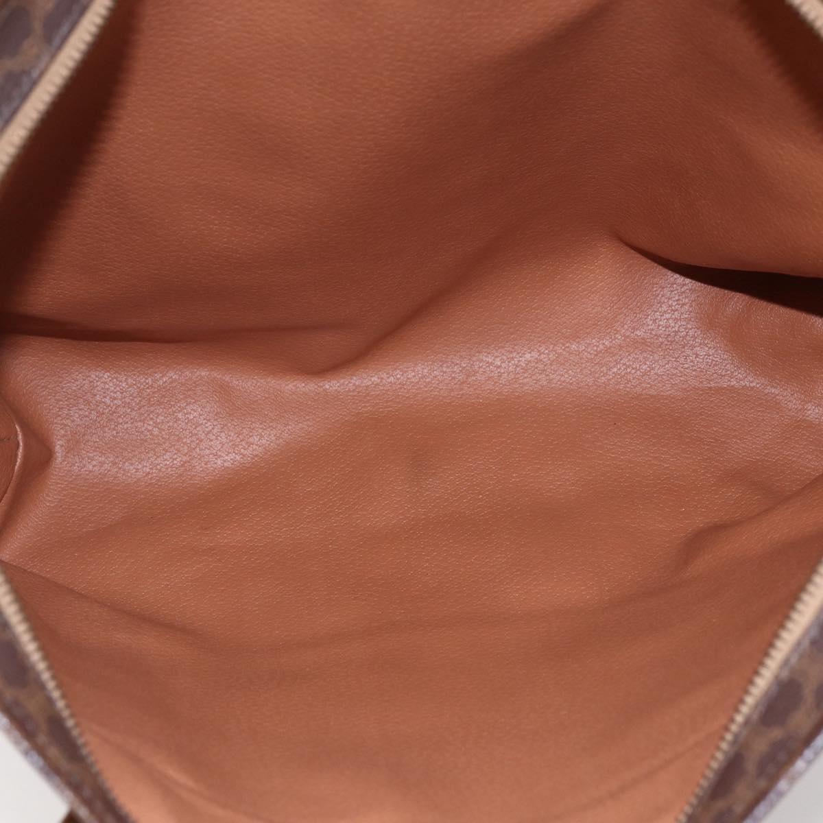 CELINE Macadam Canvas Tote Bag PVC Leather Brown Auth ki6109