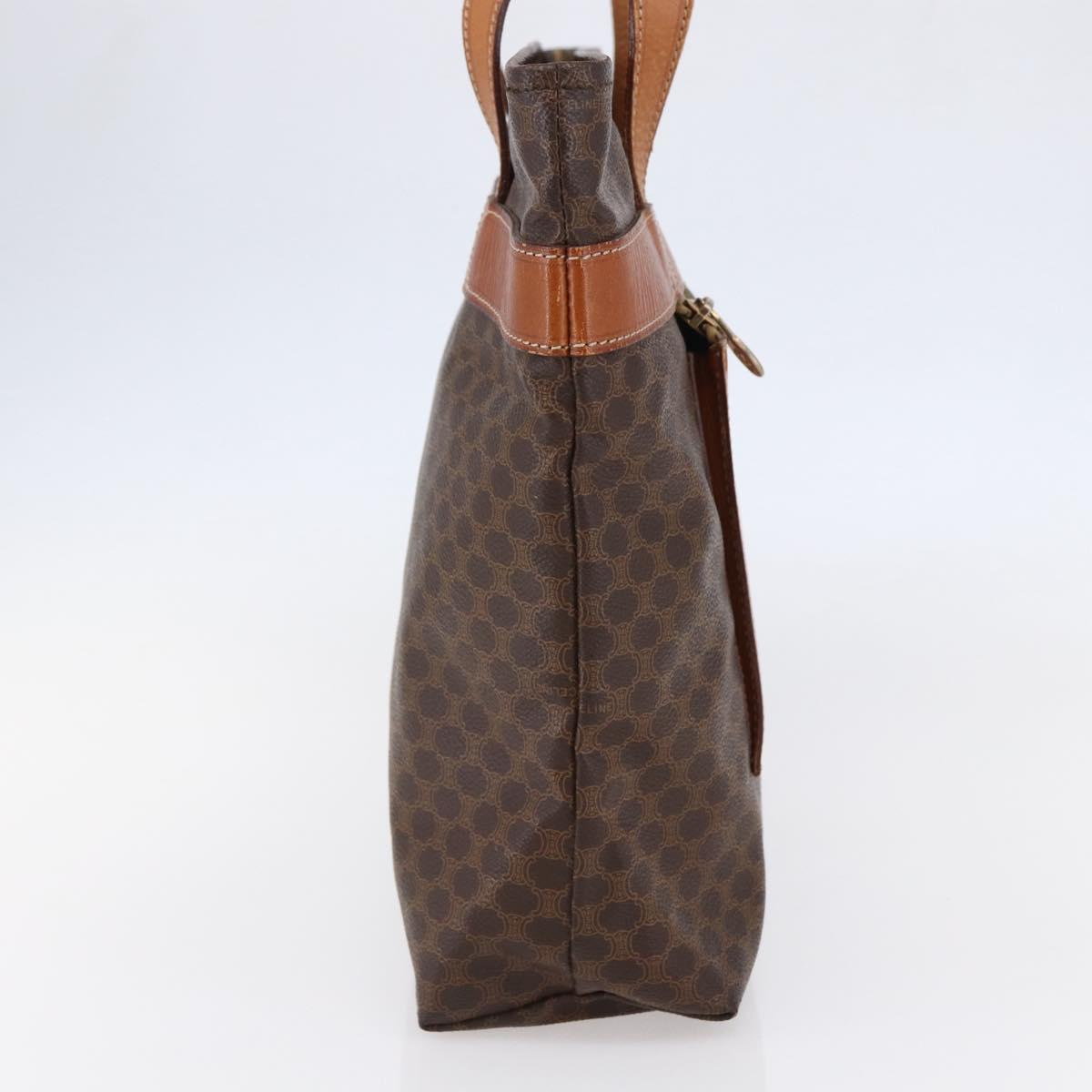 CELINE Macadam Canvas Tote Bag PVC Leather Brown Auth ki6109