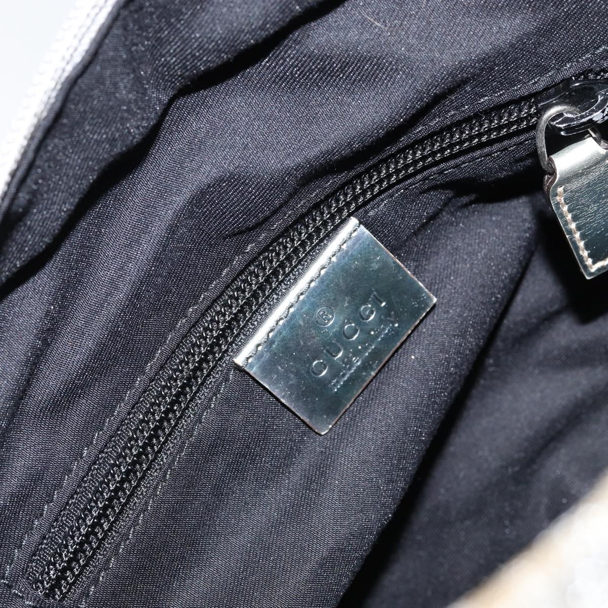 GUCCI GG Canvas Sherry Line Tote Bag Silver Blue khaki Auth ki6110