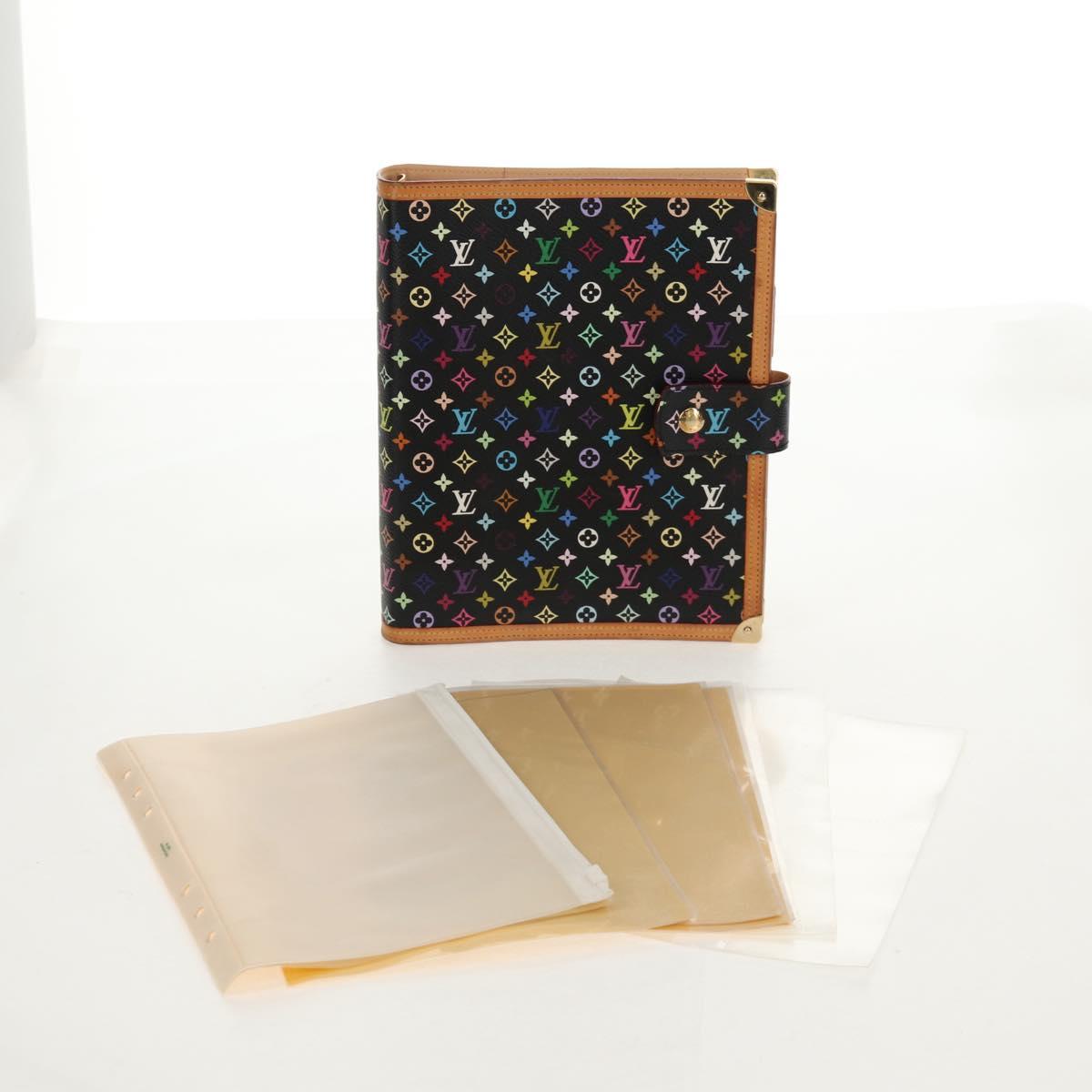 LOUIS VUITTON Multicolor Agenda GM Day Planner Cover Black R20893 Auth ki6115V