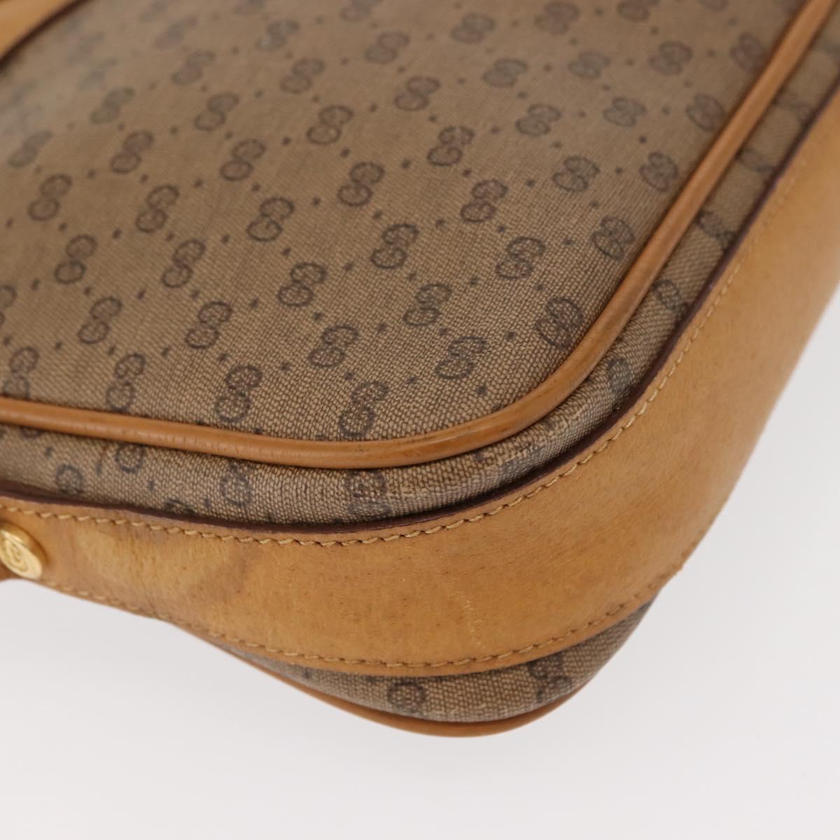 GUCCI Micro GG Supreme Shoulder Bag PVC Beige Gold 007 123 0428 Auth ki6116