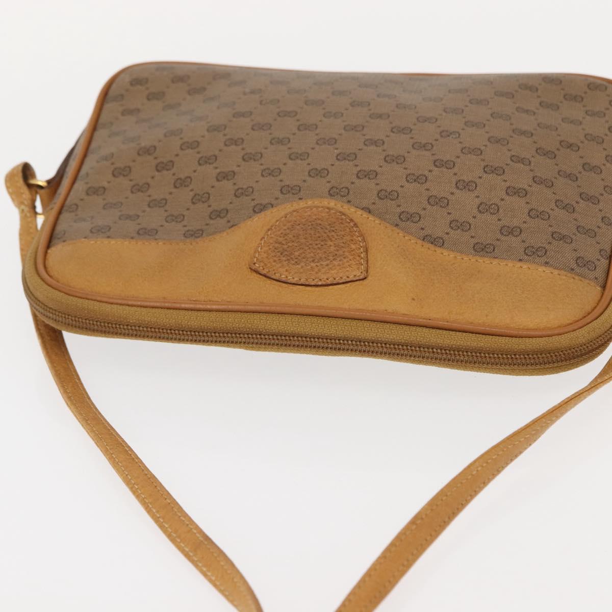 GUCCI Micro GG Supreme Shoulder Bag PVC Beige Gold 007 123 0428 Auth ki6116