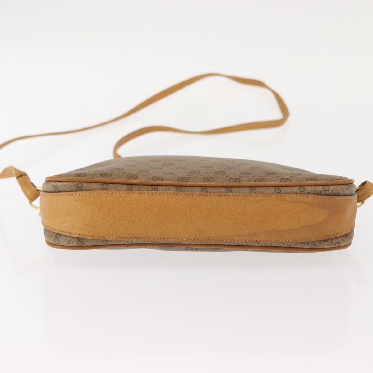 GUCCI Micro GG Supreme Shoulder Bag PVC Beige Gold 007 123 0428 Auth ki6116