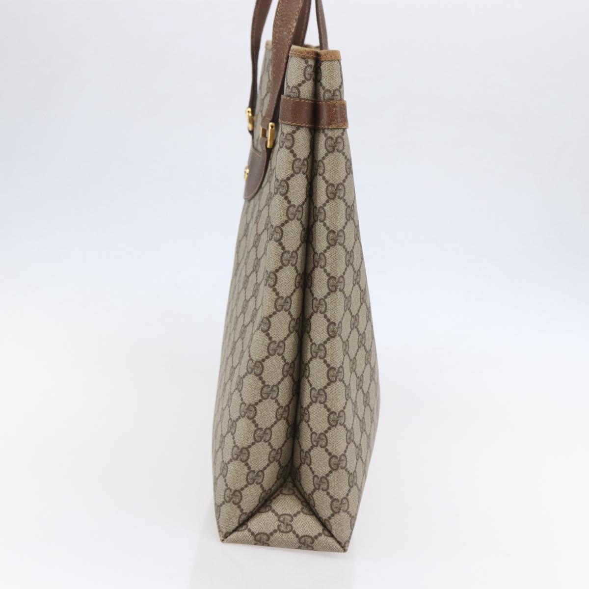 GUCCI GG Supreme Tote Bag PVC Beige Gold 39 02 061 Auth ki6118