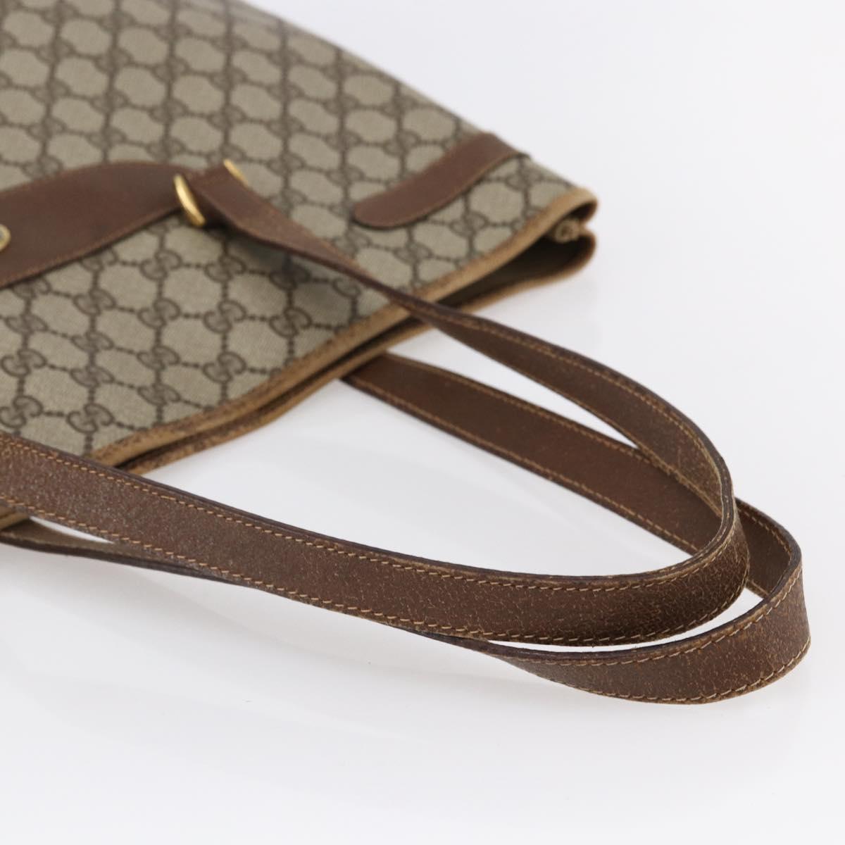 GUCCI GG Supreme Tote Bag PVC Beige Gold 39 02 061 Auth ki6118