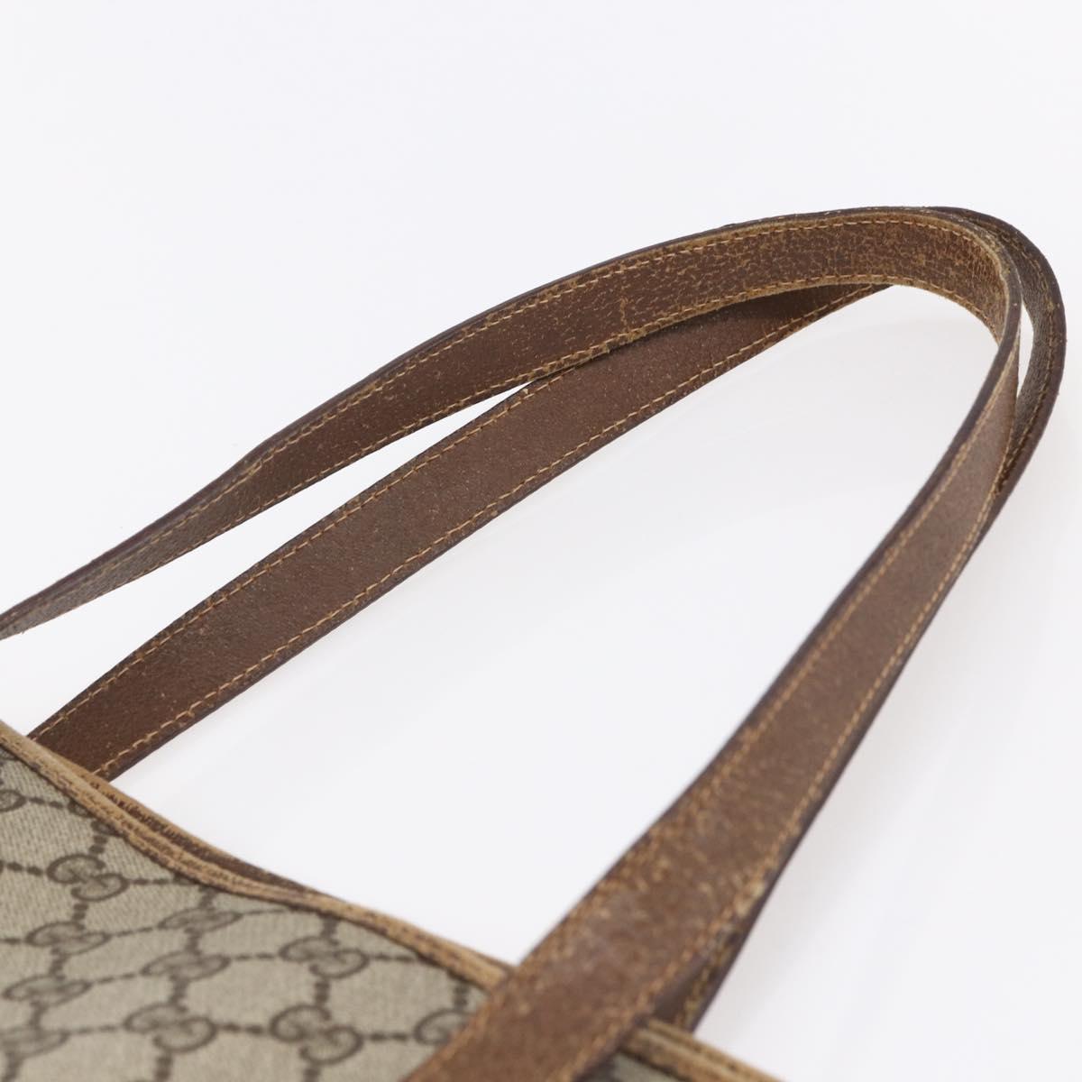 GUCCI GG Supreme Tote Bag PVC Beige Gold 39 02 061 Auth ki6118