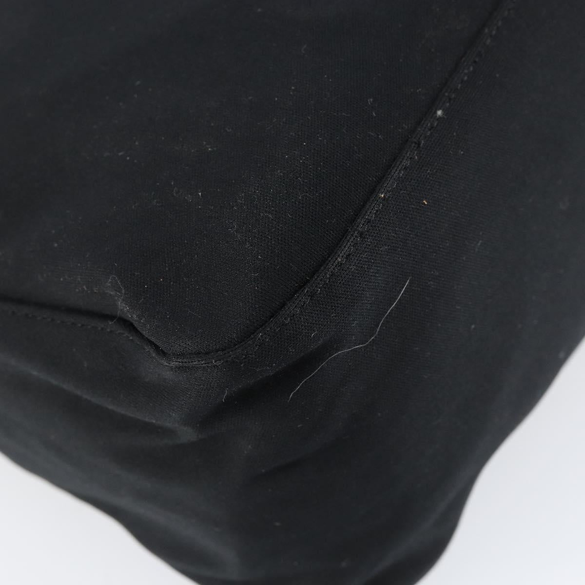 FENDI Mamma Baguette Shoulder Bag Nylon Black Silver Auth ki6120