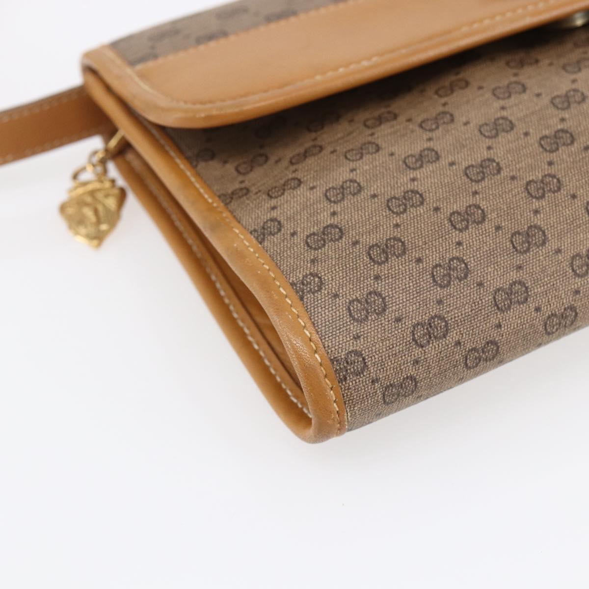 GUCCI Micro GG Supreme Shoulder Bag PVC Beige Gold 004 89 0265 Auth ki6121