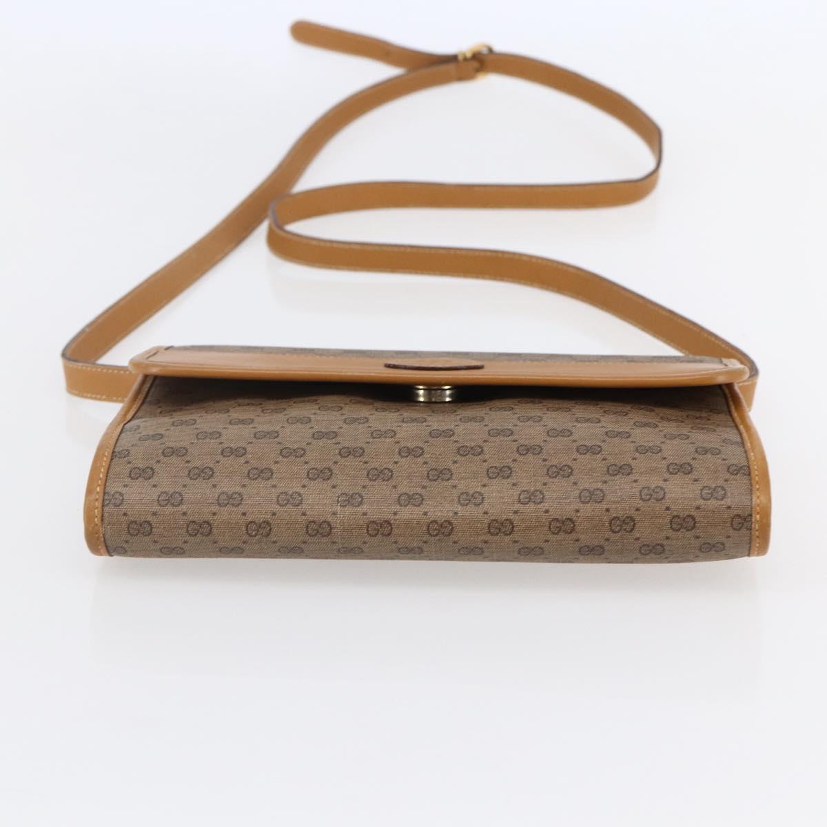GUCCI Micro GG Supreme Shoulder Bag PVC Beige Gold 004 89 0265 Auth ki6121