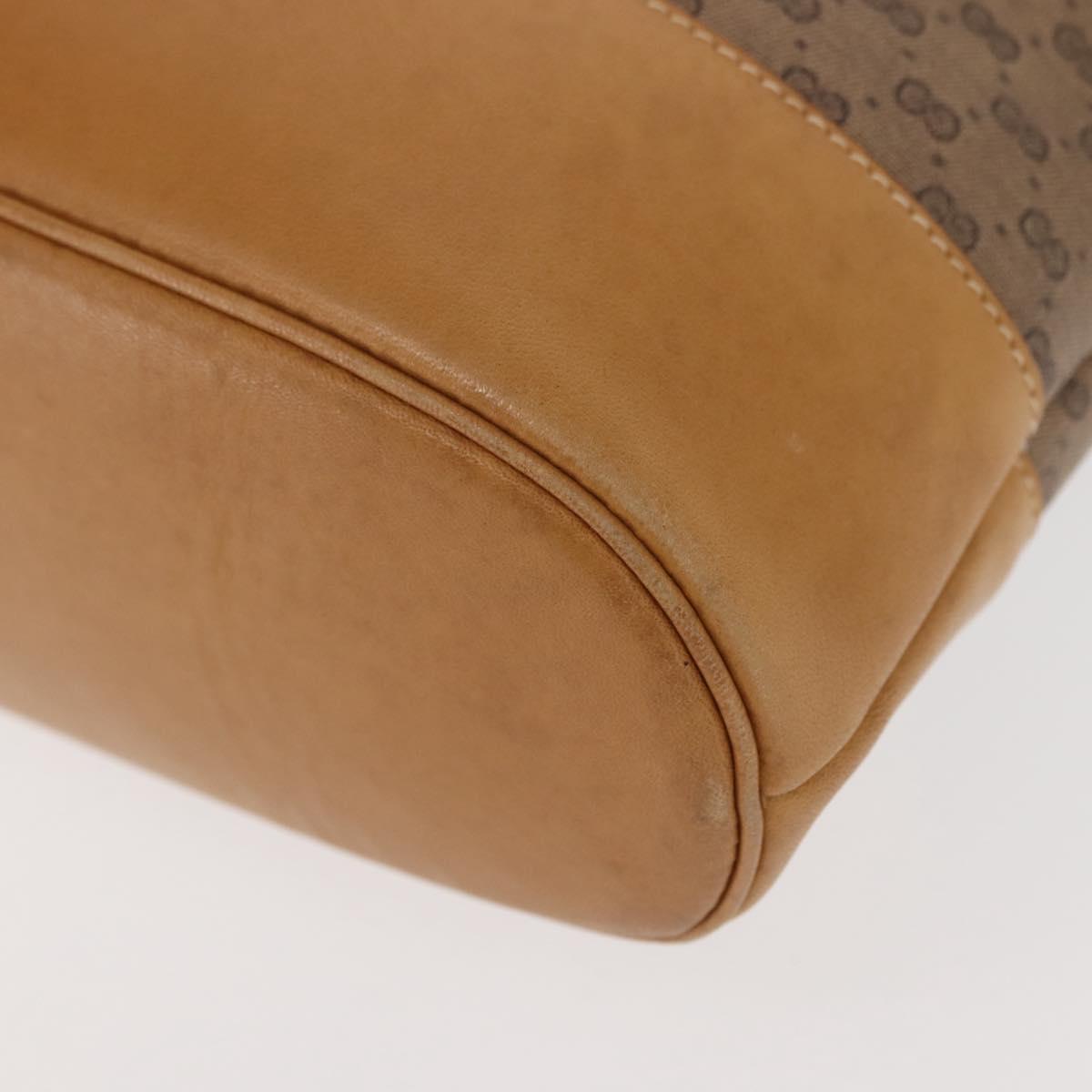 GUCCI Micro GG Supreme Shoulder Bag PVC Beige Gold Auth ki6122