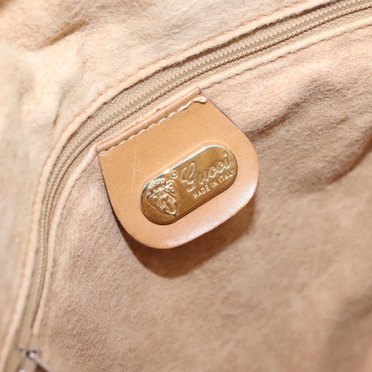 GUCCI Micro GG Supreme Shoulder Bag PVC Beige Gold Auth ki6122