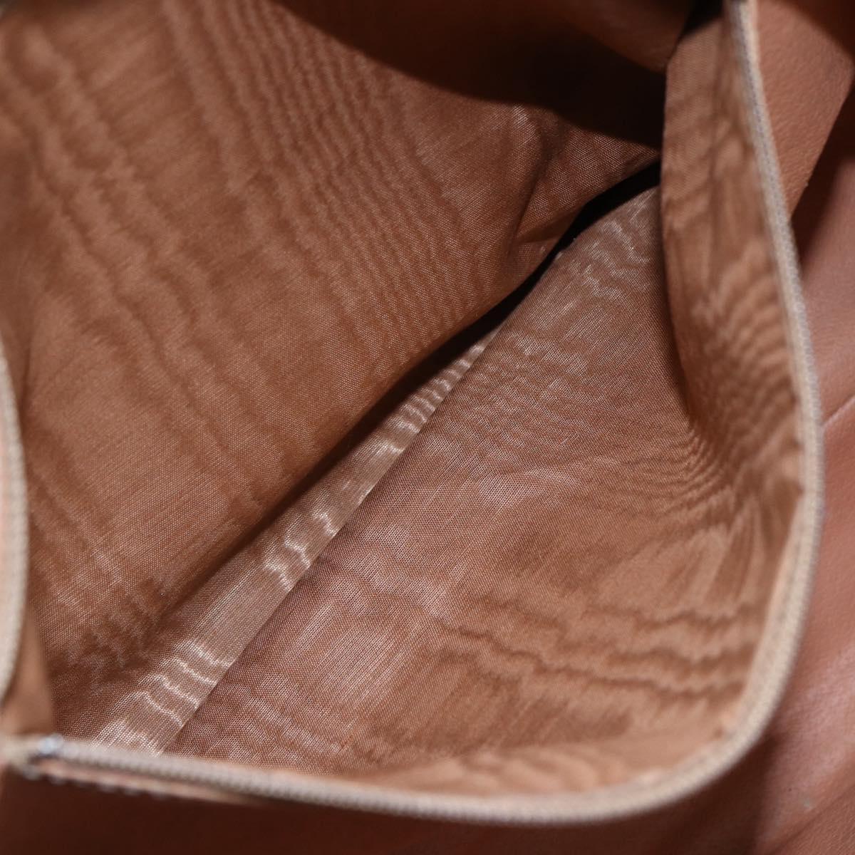 CELINE Macadam Canvas Tote Bag PVC Leather Brown Gold Auth ki6123