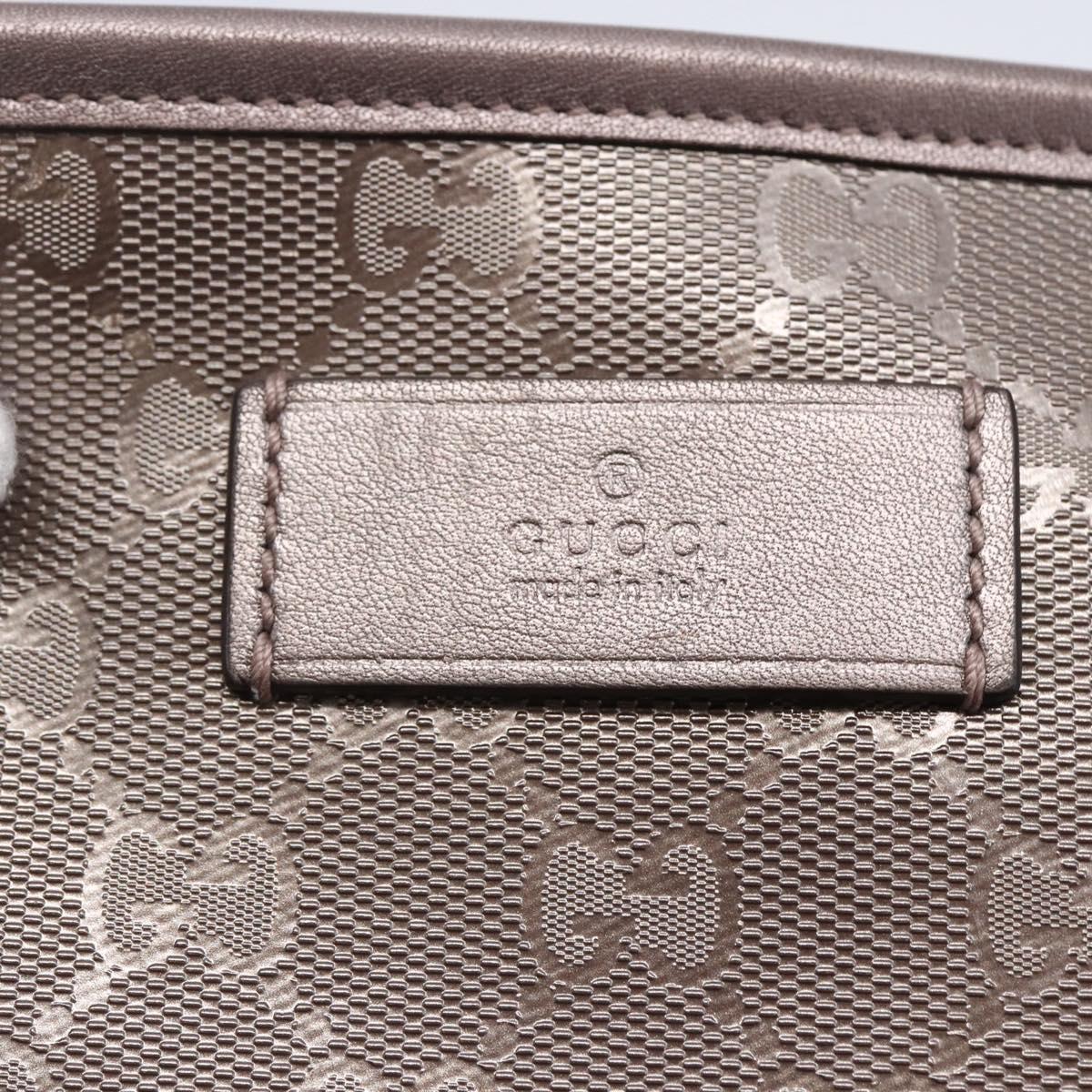 GUCCI GG Implementation Tote Bag PVC Silver Pink gray 211138 Auth ki6125