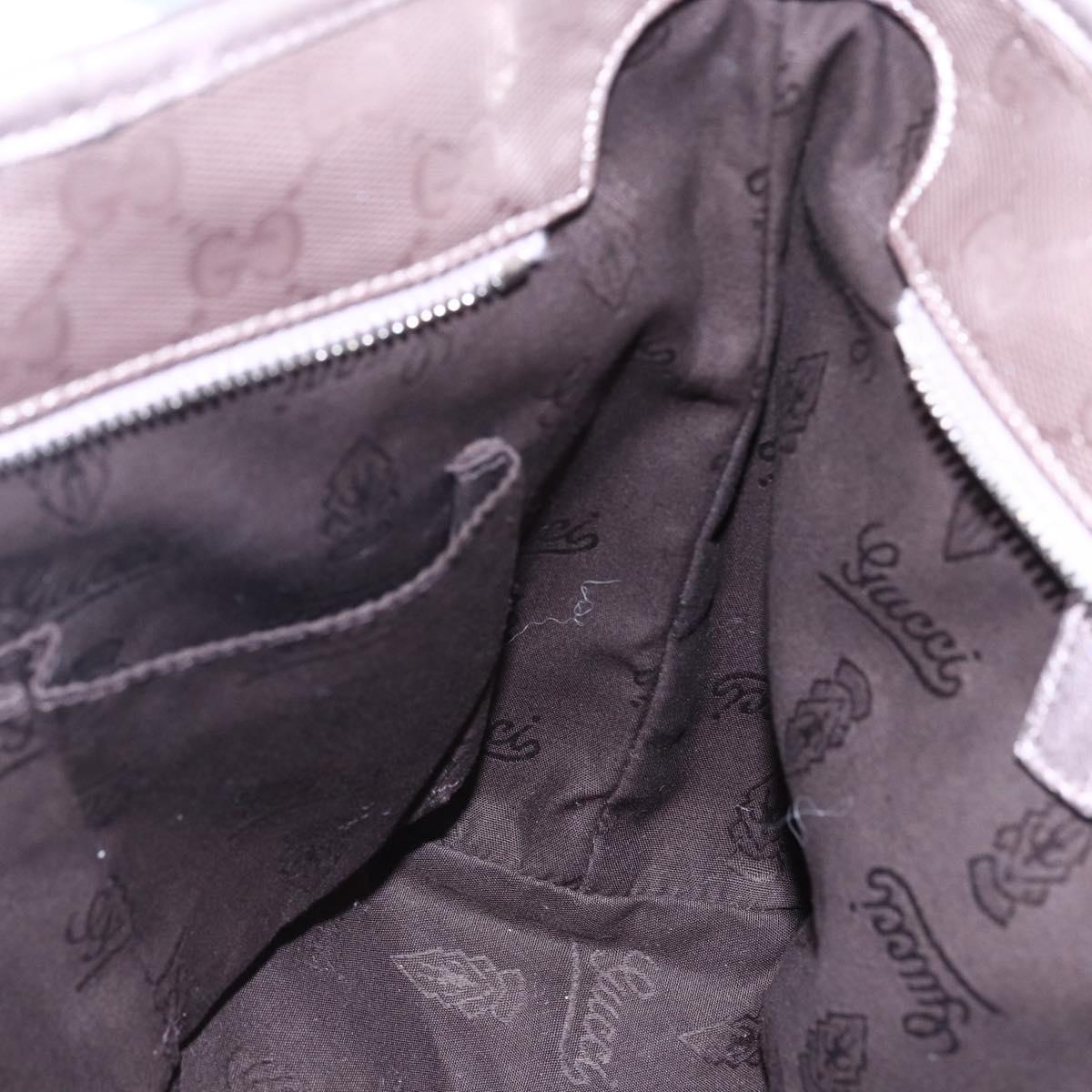 GUCCI GG Implementation Tote Bag PVC Silver Pink gray 211138 Auth ki6125